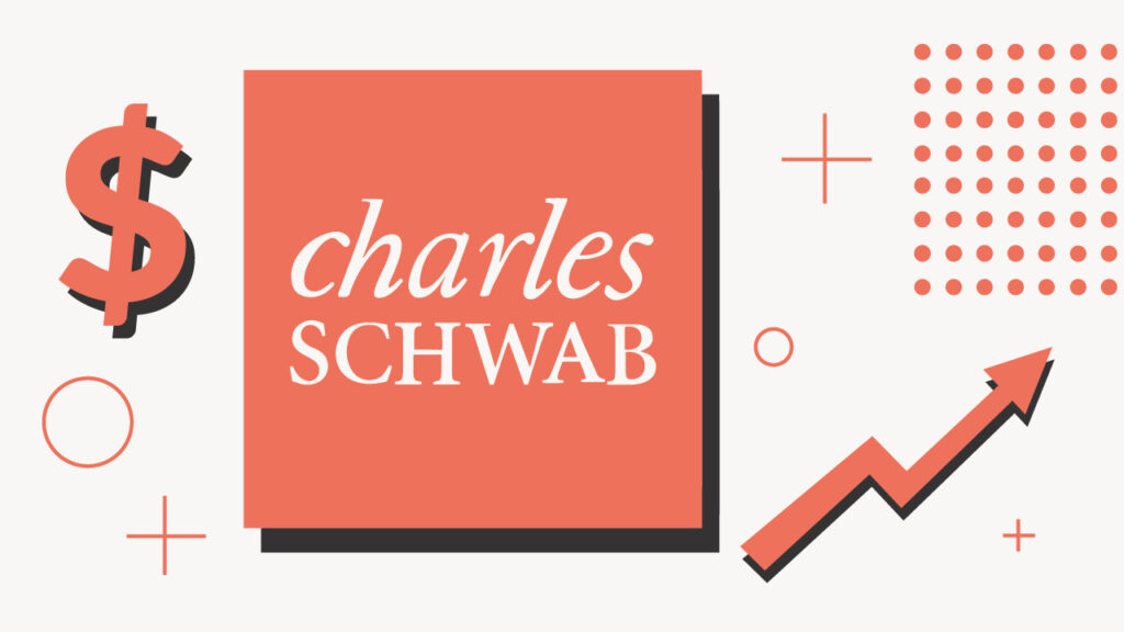 The image displays the iconic Charles Schwab logo, featuring the word "charles" in a flowing, elegant white script font positioned above the word "SCHWAB" in a bolder, all-caps white sans-serif typeface, all set against a vibrant blue background. This recognizable branding element introduces a comprehensive review of Charles Schwab, one of the world's largest and most well-known investment companies. The logo signifies the company's offerings, including brokerage services, commission-free stock and ETF trades, solid banking options, and a user-friendly mobile app, as detailed in the accompanying article discussing reasons why Schwab is considered one of the best places to invest.